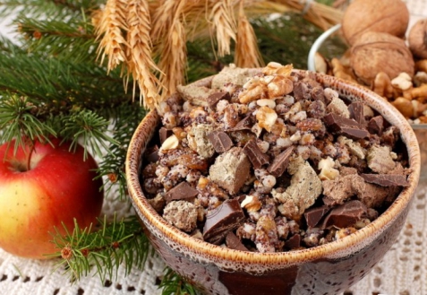Кутья с халвой и шоколадом Кутья с халвой и шоколадом