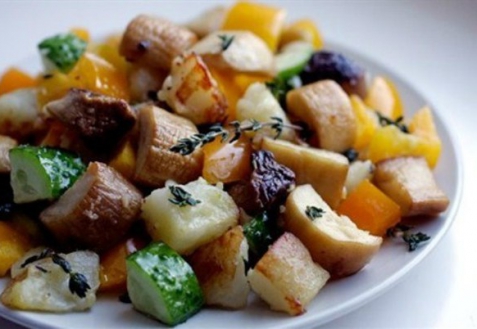 Рецепт - Картофельный салат с королевскими вешенками