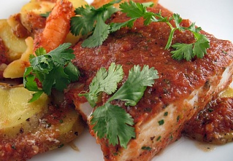 Рыба, тушеная с овощами Рыба, тушеная с овощами