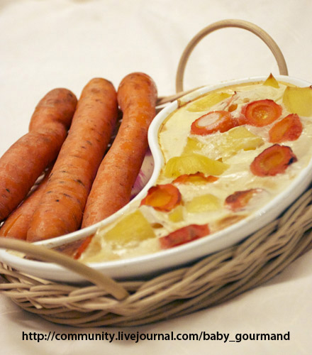 Рецепт - Картофельно-морковная запеканка в молочном соусе
